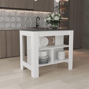 Isla de Cocina con 3 Estantes BO