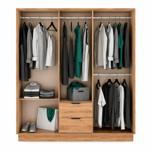 Closet con 6 puertas, 2 cajones y 4 barras MO