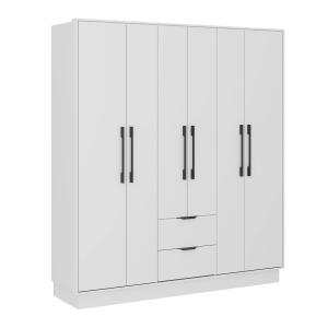 Closet con 6 puertas, 2 cajones y 4 barras B