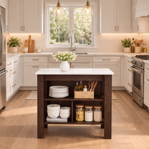 Isla de Cocina con 3 Estantes WB