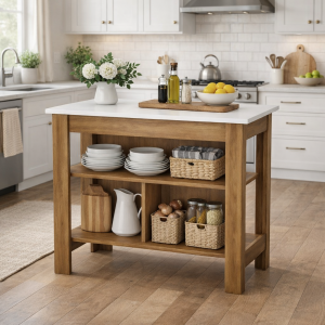 Isla de Cocina con 3 Estantes MAB